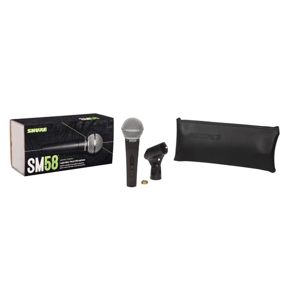 SM58S Dynamic Vocal Microphone with On/Off Switch, Cardioid Pattern, Built-in Pop Filter, for Live & Studio Performance Mic for Singers, Speakers & Stage Use, Black