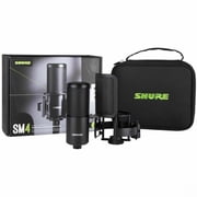 Shure SM4 Rugged Wired Condenser Microphone for Home Studio, Vocals, Stage, Studio, Home, Recording - 20 Hz to 20 kHz - 150 Ohm - Cardioid - Shock Mount, Clamp Mount, Stand Mountable - 3-Pin XLR