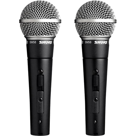 Shure SM58S Rugged Professional Studio Vocal Microphone w/ On/Off Switch(2 Pack)