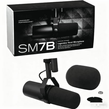 Shure SM7B Cardioid Dynamic Vocal Microphone, Black