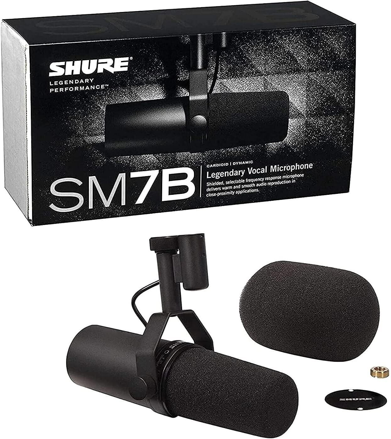 Shure SM7B Cardioid Dynamic Vocal Microphone for Live Broadcast Recording