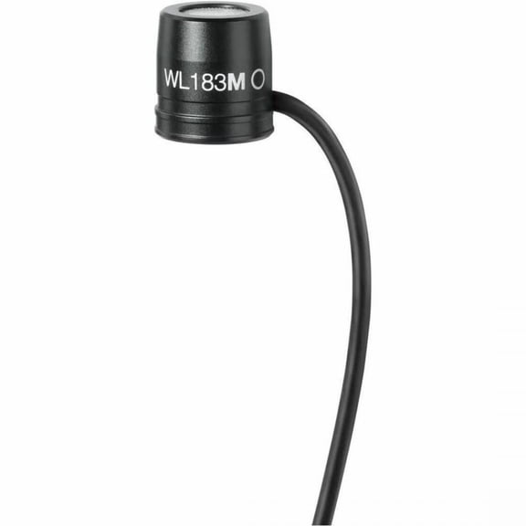 Shure WL183M Wired Condenser, Dynamic Microphone for Transportation - Black - 4.04 ft - 70 Hz to 20 kHz - Omni-directional - Lavalier - TA4F, LEMO