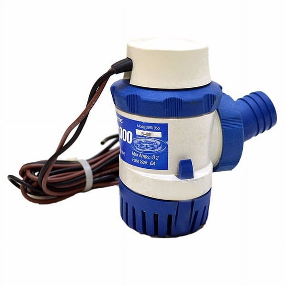 Shurflo West Marine Boat Bilge Pump 2661056 | Gyro 1000 GPH 1 1/8 Inch