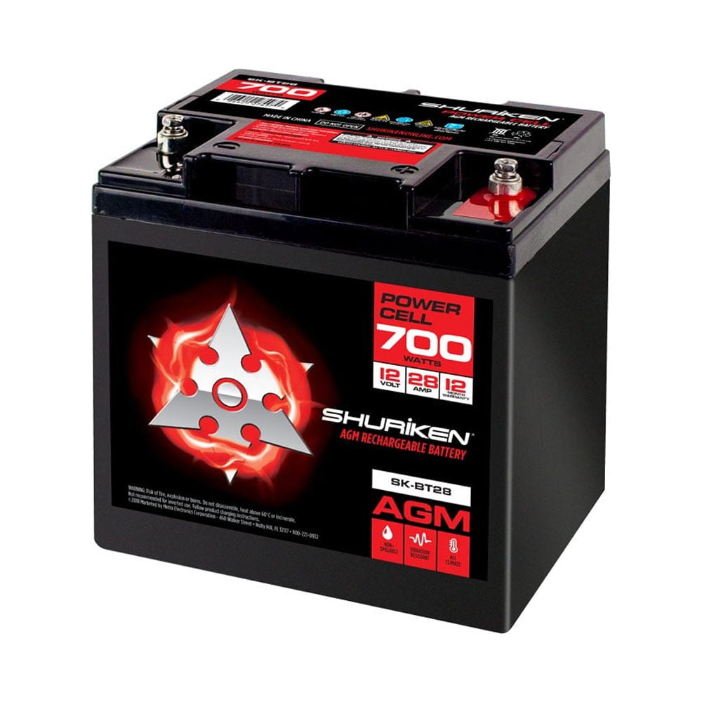 Shuriken SKBT28 Car Audio Power Cell 12V 28 Amp Compact Size Agm