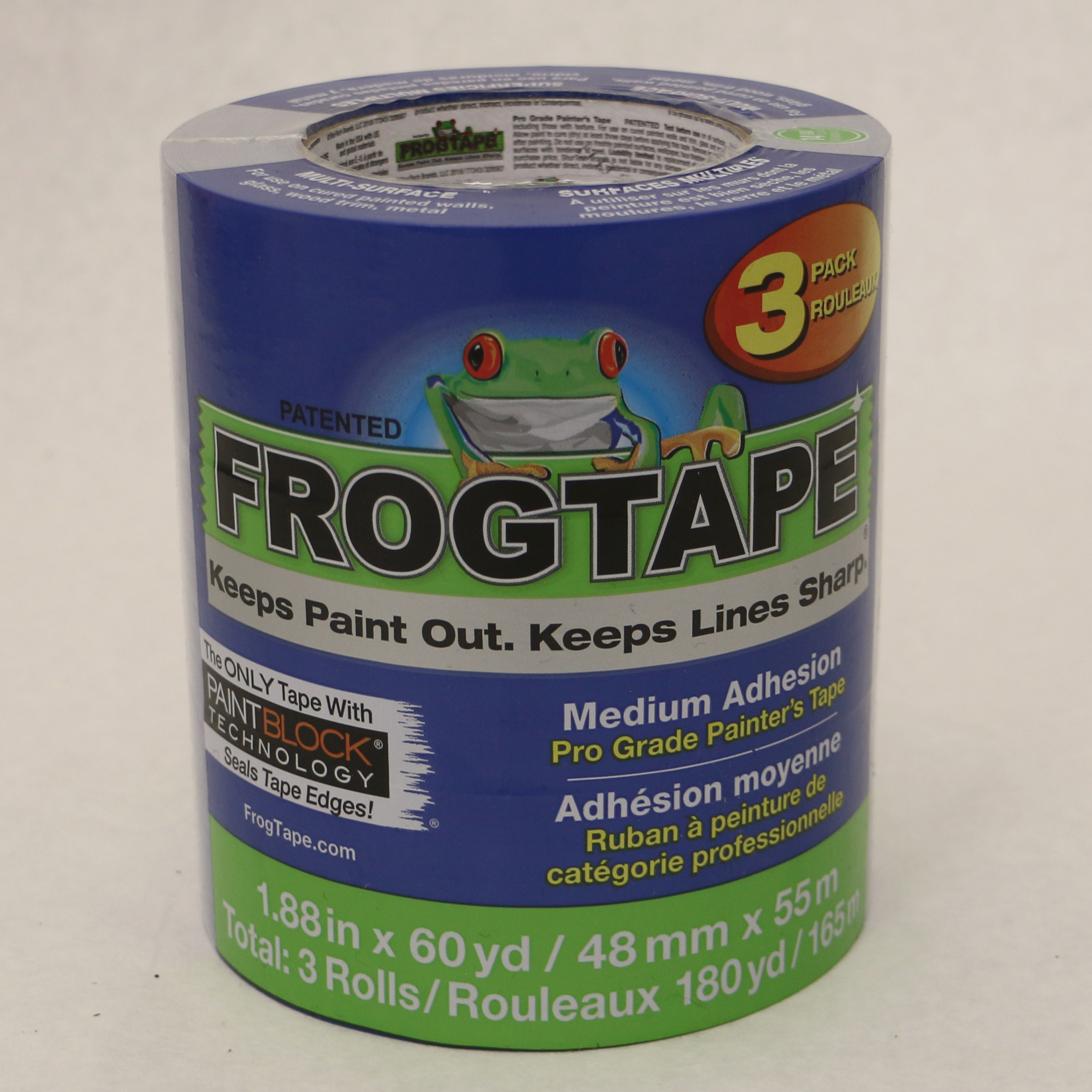 FrogTape Pro Grade Painter's Tape 2" x 60 yds 3-Pack photo 1