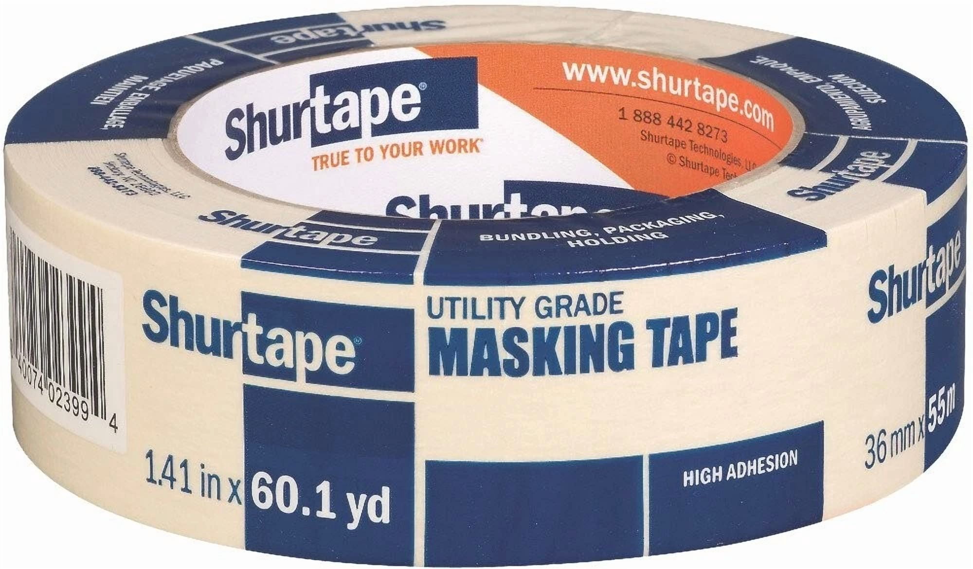 Shurtape Cp 83 Utility Grade, High Adhesion Masking Tape, 36Mm X 55M, Natural