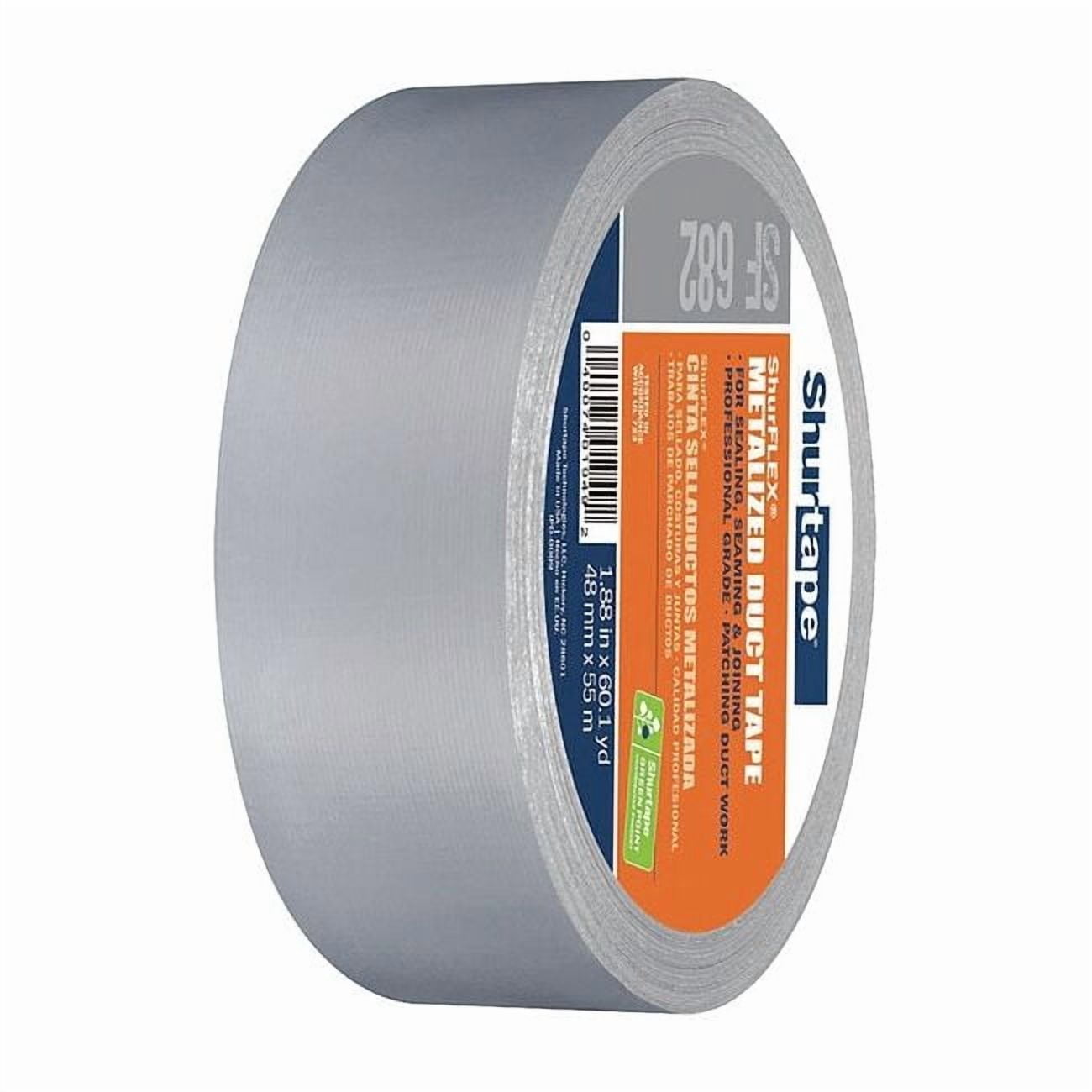 Shurtape Duct Tape,Metalized Silver,1 7/8inx60yd SF 682