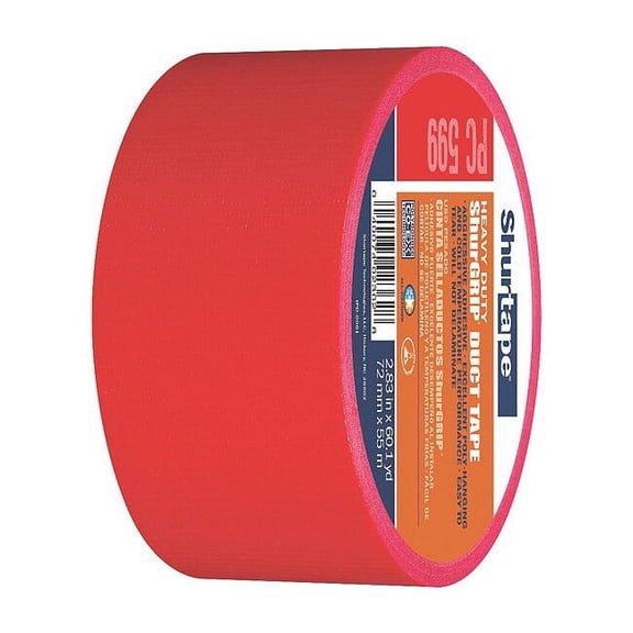 Shurtape Duct Tape, Red, 60-1/8 yd L, 2-7/8 in W 105497