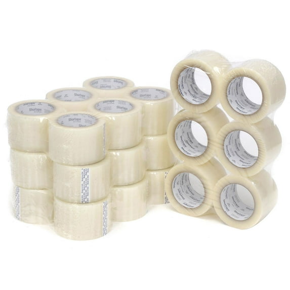 Shurtape HP 200 Carton Sealing Tape, 1.9 Mil, Clear, 72mm x 100m, Lot of 24