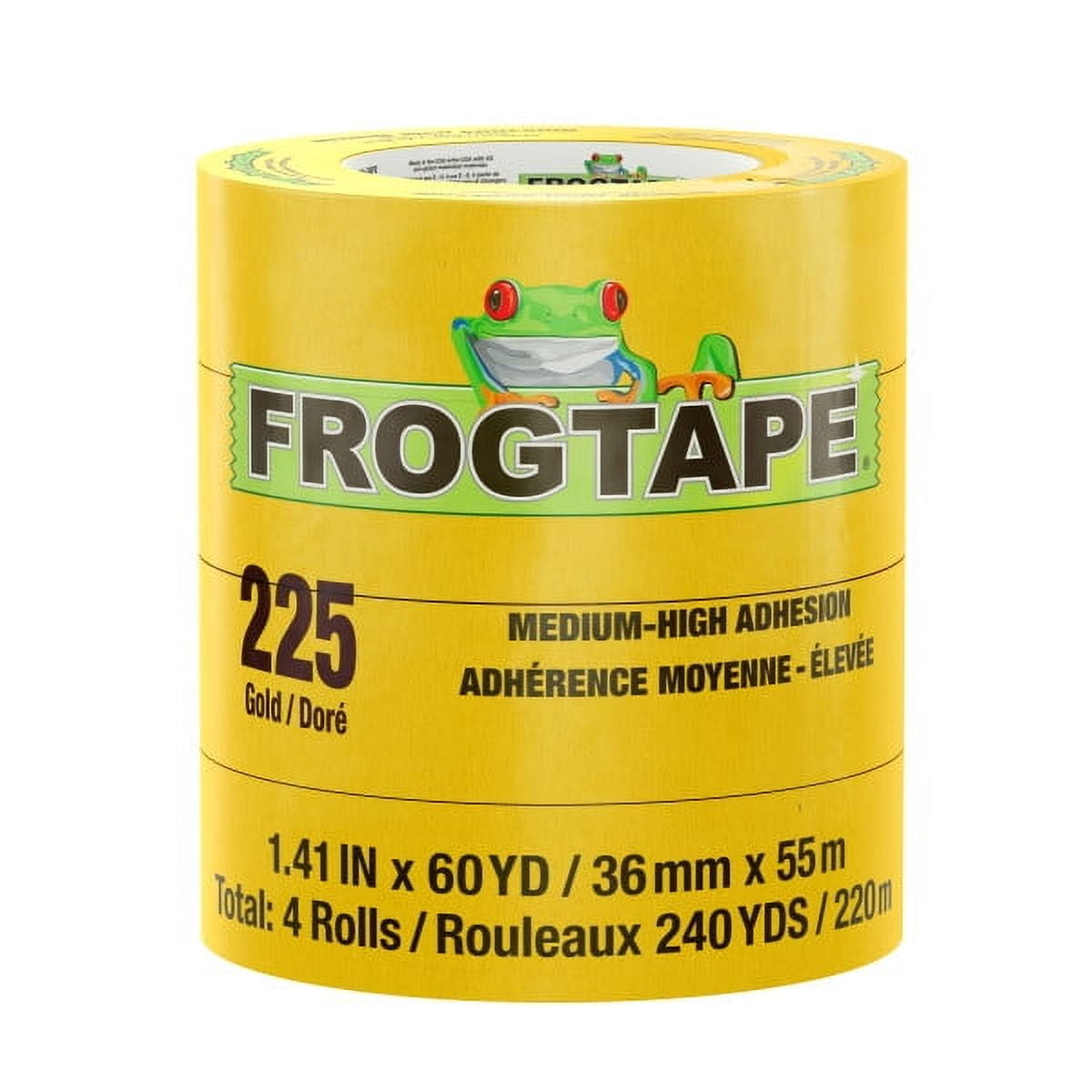 FrogTape® 225 Gold 1.41 in. x 60 yd. Performance Grade Moderate Temperature, Medium-High Adhesion Masking Tape, 4 Rolls