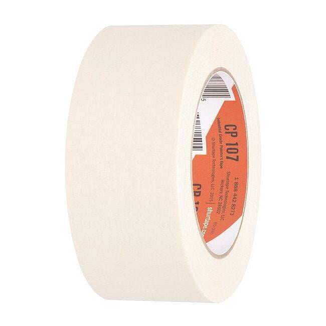 Masking Tape, 48 mm W x 55 m L, 4.9 mil Thick, Tan, Rubber Adhesive, 24 PK 100466