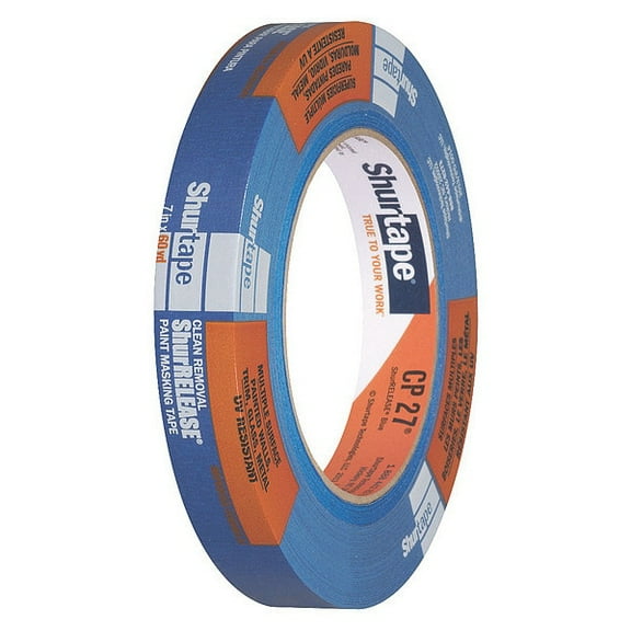 Shurtape Painter's Tape, Blue, 18 mm W, 55 m L, 5.3 mil Thick, CP 027 202871