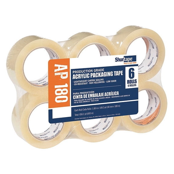 Shurtape Packaging Tape,Acrylic,PK36 AP 180