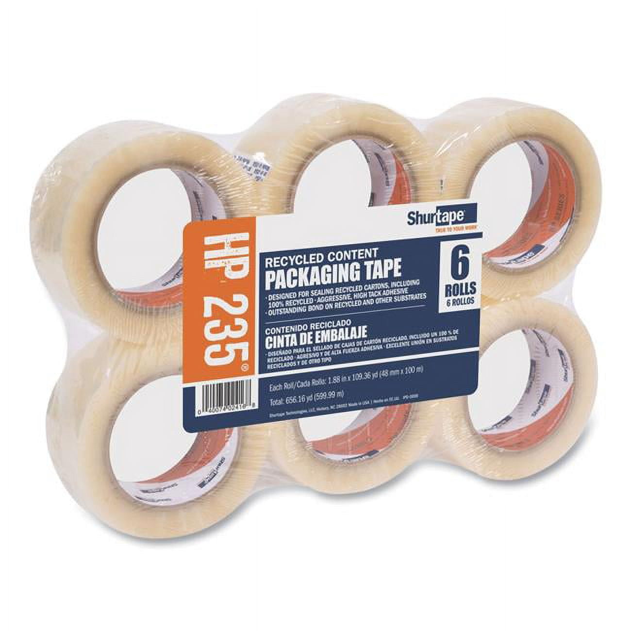 Shurtape Packaging Tape,100m L x 48mm W,Clear,PK6 188923