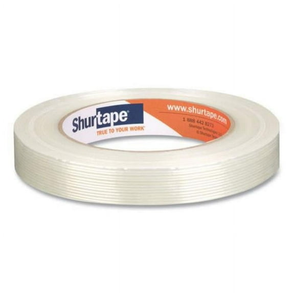 Shurtape SHU101339 0.71 in. x 60.15 Yard GS 500 Utility Grade Fiberglass Reinforced Strapping Tape, White - 48 Count