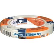 Shurtape GS 490 Economy Grade, Light Duty Fiberglass Reinforced Strapping Tape, 55m Length x 18mm Width per Roll, Clear, 1 Roll 104476