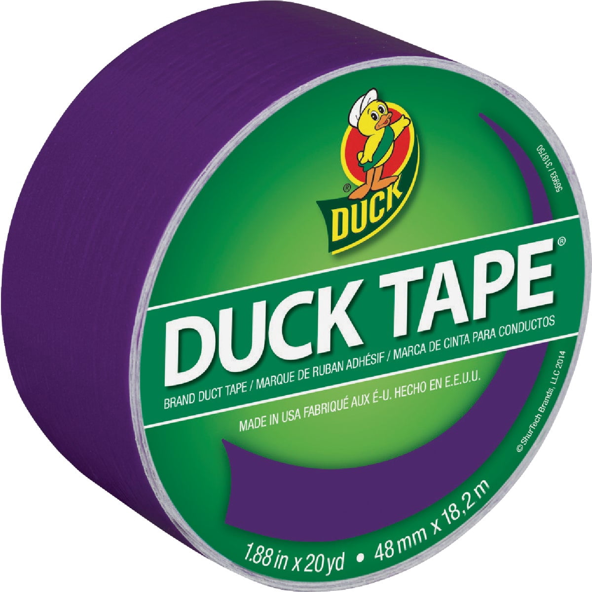 Shurtech Brands LLC Shurtech CDT-5017 Colored Duck Tape, 20 yd Length x 1-7/8" Width, Purple Duchess Pack of 4