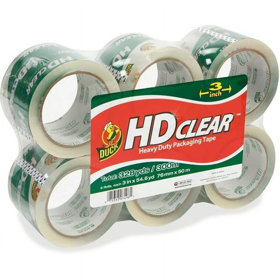 Shurtech HD Clear Packaging Tape - 54.60 yd Length x 3" Width - 2.6 mil Thickness - 3" Core - Acrylic Backing - 6 / Pack - Crystal Clear | Bundle of 5 Packs