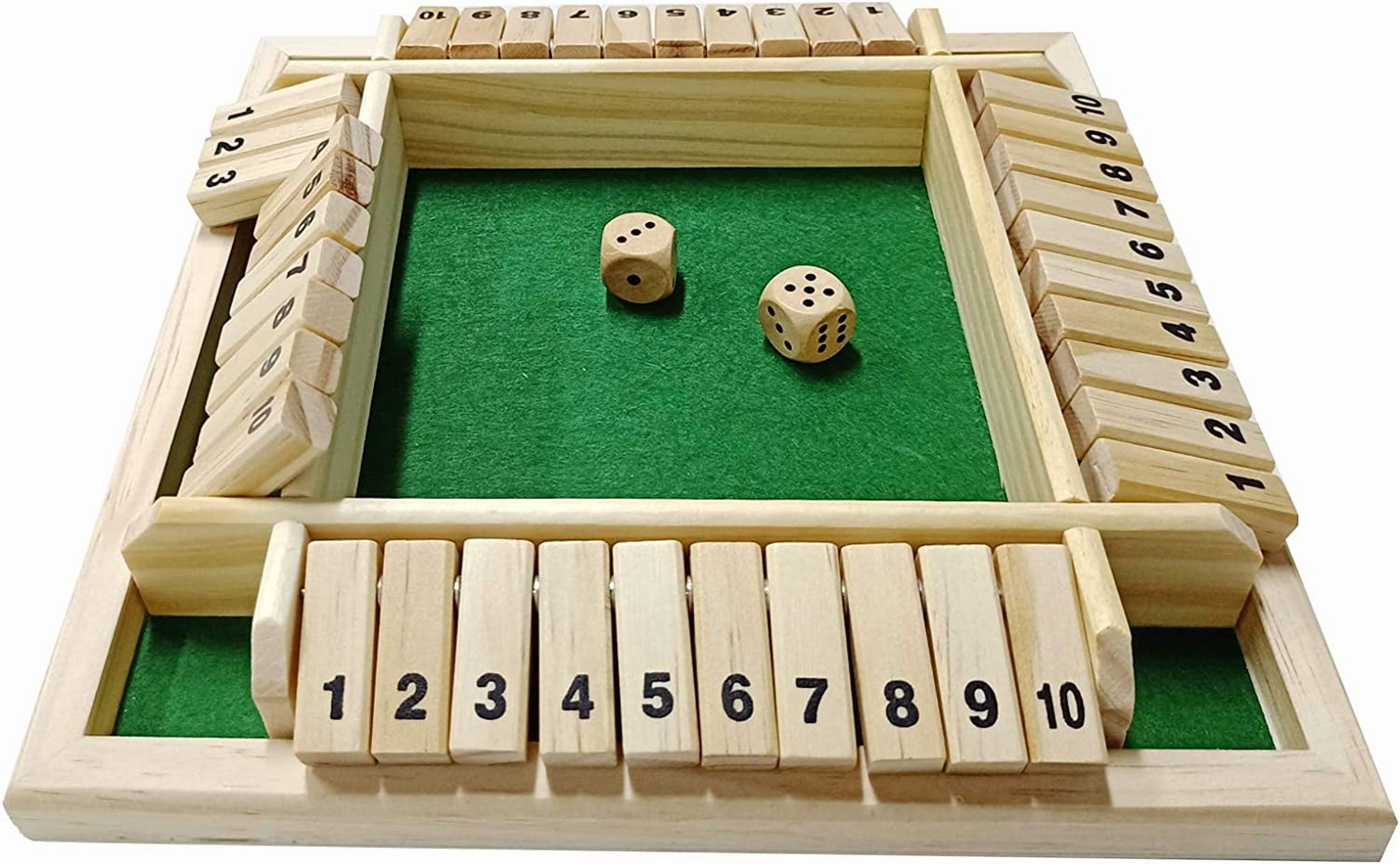 Kitchnexus 4-Player Shut The Box Gioco da tavolo in legno classico giocattolo da tavolo (rosso