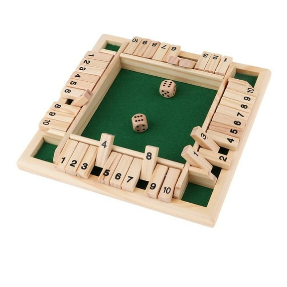 Shut The Box Dice Game Board for 1-4 Players, Traditional Pub & Family Maths Game for Adults & Kids, Perfect for Holiday, Christmas & Drinking Parties