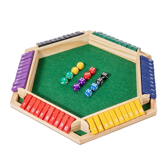 Shut Box Dice Game Funny Wooden Board Game For 1-6 Players In Family Classroom Home Party & Pub Strategy Game Classic Tabletop Entertainment