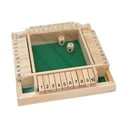 thumbnail image 1 of Shut The Box Game: 2-4 Player Wooden Board Math Game with 2-12 Dice | Educational Family Night Entertainment | Classic Pub Style | Funny Family Board Games (Colorful-4 Players), 1 of 5