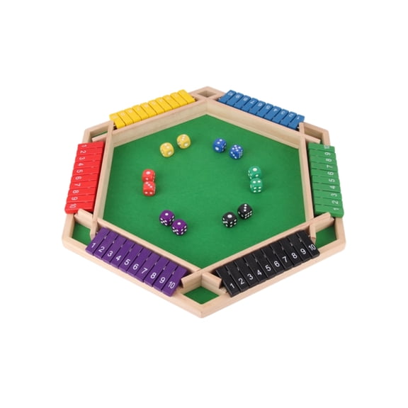 Shut The Box Game: 2-6 Player Wooden Board Math Game with 2-12 Dice | Educational Family Night Entertainment | Classic Pub Style | Funny Family Board Games(C)