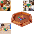 thumbnail image 1 of Shut The Box Game for 6 Player with 12 Dice, Hexagonal Wooden Shut The Box with Felt Surface, 12 Colorful Dice Math Game for Kids Adults Home Party-Brown 9.84 In, 1 of 4