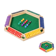thumbnail image 1 of Shut The Box Game for 6 Player with 12 Dice, Wooden 6-Sided Number Flip Board, Math Learning Dice Game for Family Party, Classroom & Travel-Multicolor 15.75 In, 1 of 4
