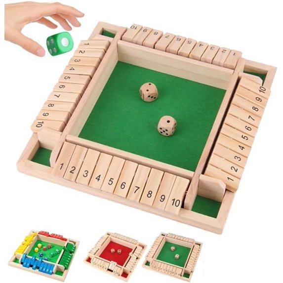 Shut The Box Game, Wooden Dice Board Game, Shut The Box Game 4 Player, Strengthen The Sensitivity of Brain Thinking, Increase The Fun of Daily Party, for Home, Party