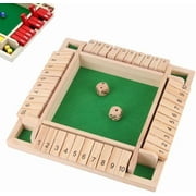 Shut The Box-Wooden Dice Board Game, Funny Family Shut The Box Game 2-4 Player, Board Games Gift for Family and Friends, Educational Table Math Games for Holiday, Party and Classroom(#B)