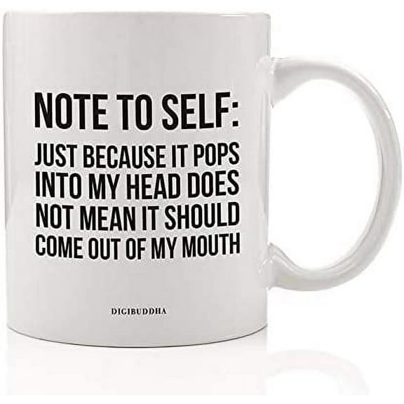 Shut Up & Filter Yourself Coffee Mug Funny Note to Self Gift Idea for Impulsive Inappropriate Big Mouth Christmas Birthday Present Friend Family Office Coworker 11 oz Cup DM0678_2