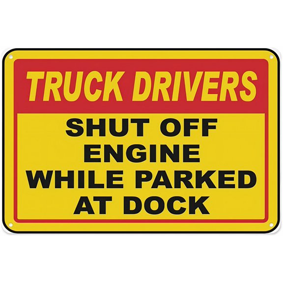 Shut Off Engine While At Dock Sign - 8"x12" Aluminum Tin Warning Sign for Home, Outdoor Garden, Dock, Marina