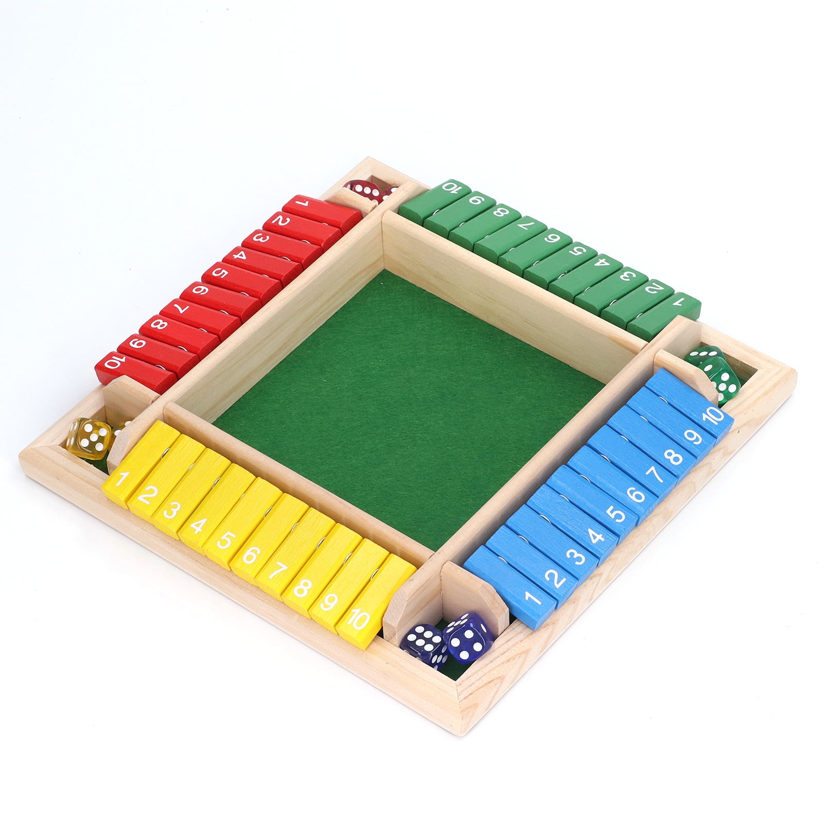 Shut The Box Dice Game, Wooden Game Board Game For 24 Players, Classic