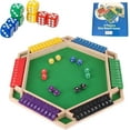 thumbnail image 1 of Shut The Box Game 6 Player-Wooden Dice Board Game, Six-Sided Flip Card Game Toys, 6 Sided Family Math Game for 2-6 Players (6 Sides-Colored), 1 of 6