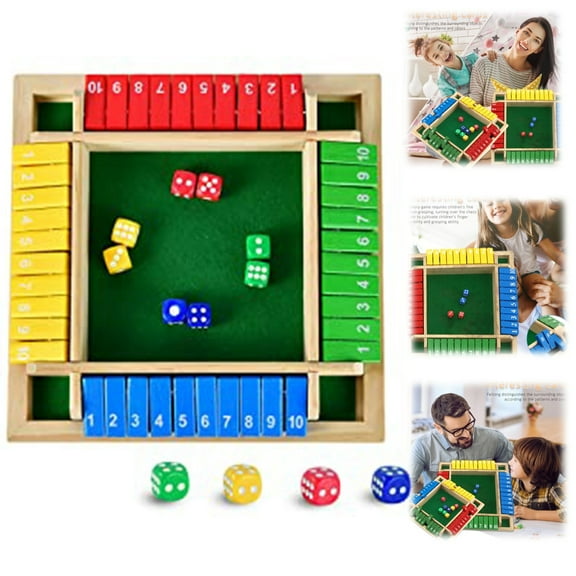 Shut The Box Game Wooden Board Game -2-4 Player Math Game - Educational and Entertaining