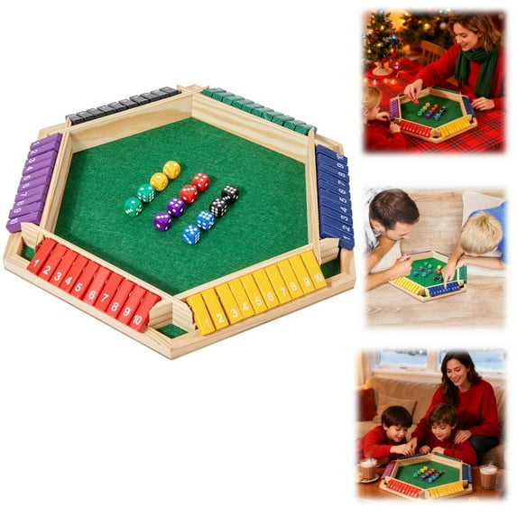 Shut The Box Game Wooden Board Game -2-6 Player Math Game - Educational and Entertaining