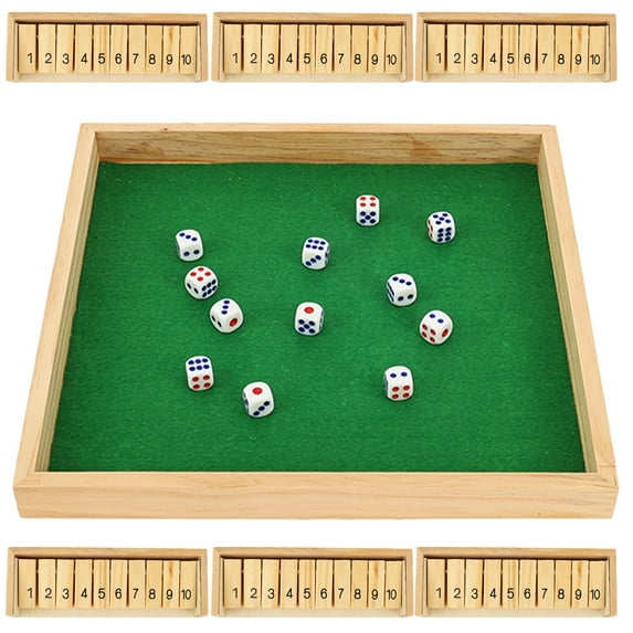 Shut The Box Game Wooden Board Table Math Game with 12 Dice and Shut ...