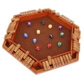 thumbnail image 1 of Shut The Box Game Wooden Board for 1 to 6 Players, Large 15x13 Inch Math Dice Game with Velvet Lining and 12 Dice, 1 of 9