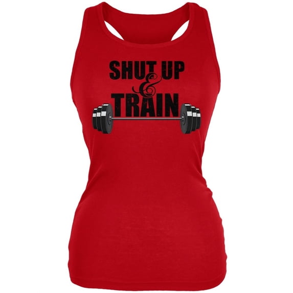 Shut Up & Train Red Juniors Soft Tank Top - 2X-Large