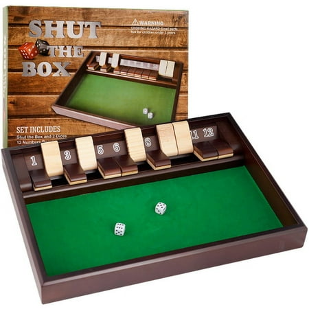Shut the Box Game - 12 Numbers - Includes Dice