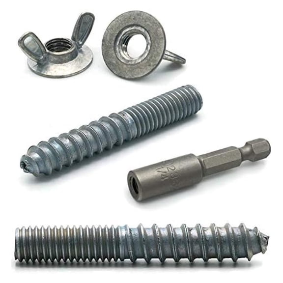 Shutter Kit with Hanger Bolts and Washer Base Wing Nuts - 21 Piece