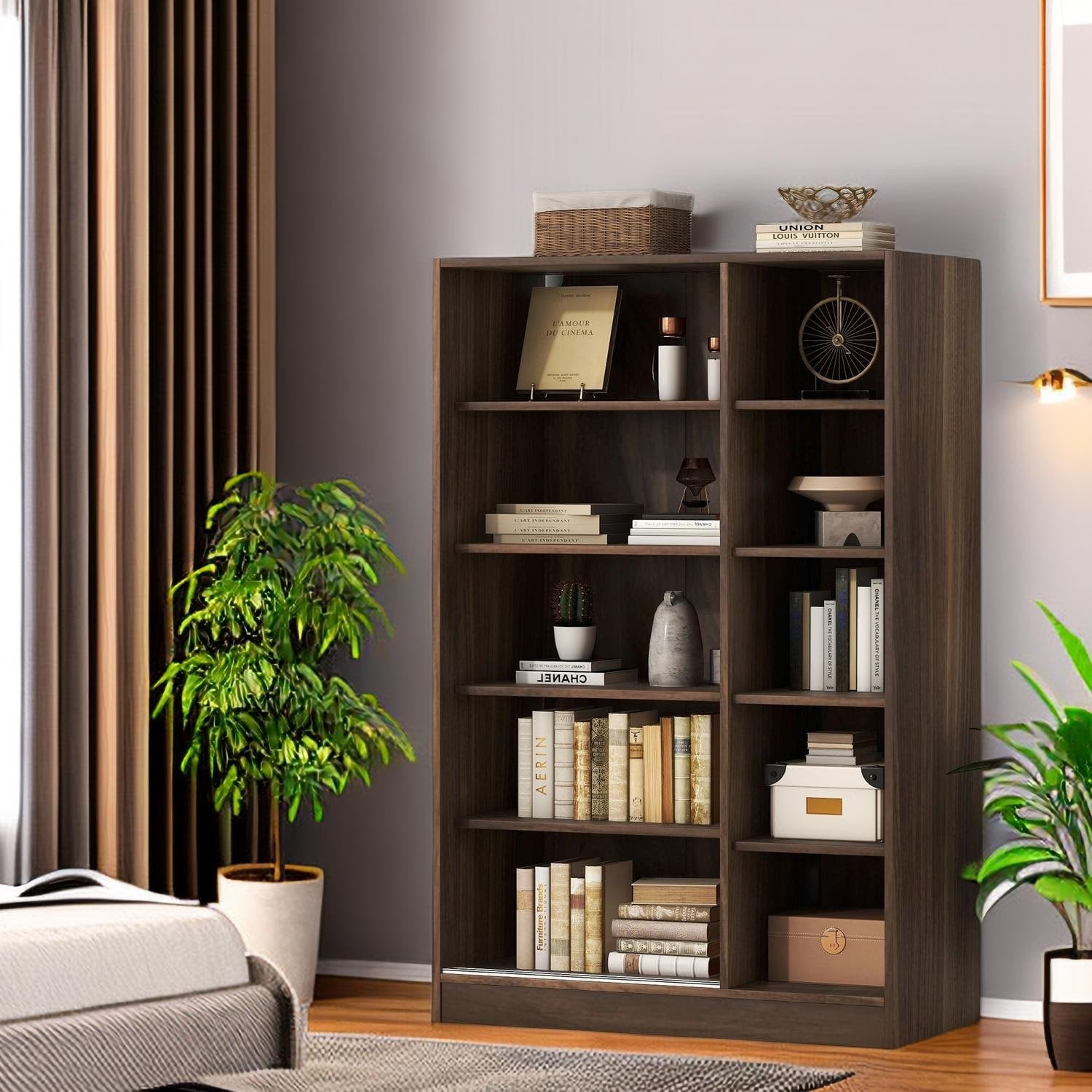 Shutter Wardrobe Wardrobe/Armoire/Closet,Walnut 66.9 inch Height ...