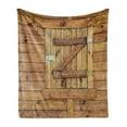 thumbnail image 1 of Shutters Soft Flannel Fleece Blanket, Closed Wooden Shutters Plank Rough Grunge Countryside Classical Design Print, Cozy Plush for Indoor and Outdoor Use, 50" x 60", Brown Pale Brown, by Ambesonne, 1 of 5