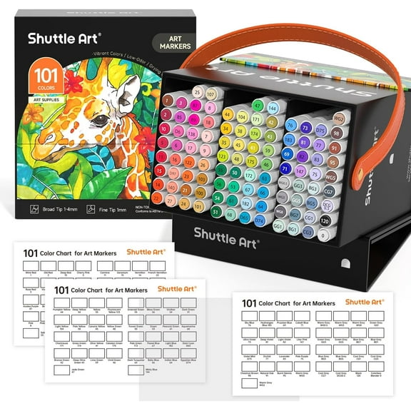 Shuttle Art 101 Colors Dual Tip Alcohol Based Art Markers