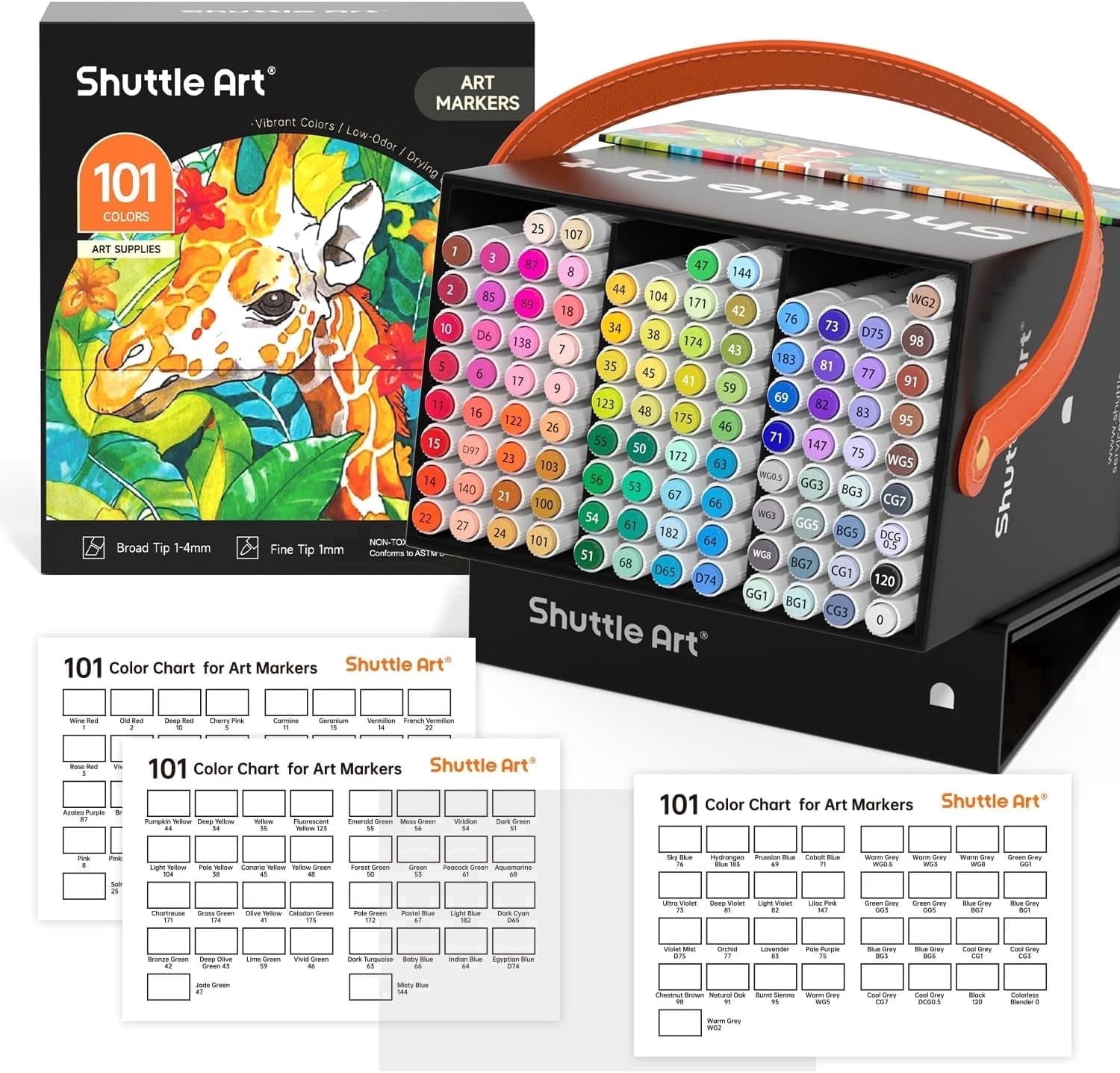 Shuttle Art 101 Colors Dual Tip Alcohol Based Art Markers