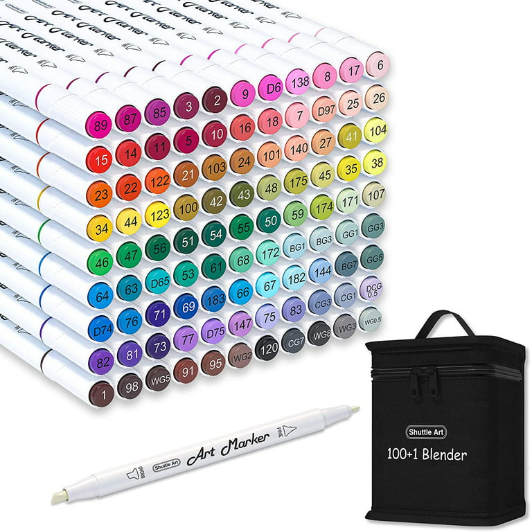 80 Color Alcohol Permanent Markers, Dual-Tip Alcohol Based Art Marker Pens  Highl