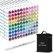 30 Colors Dual Tip Art Markers,Shuttle Art Marker Pens for Adult Coloring Books Sketching and Card Making