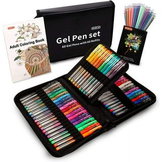Gel Pens for Adult Coloring Books, Glitter Neon Gel Pens Set Include 60  Colors Gel Marker Pens, 60 Matching Color Refills