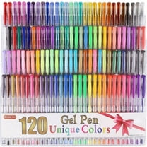 Shuttle Art 130 Colors Gel Pen with 1 Coloring Book in Travel Case